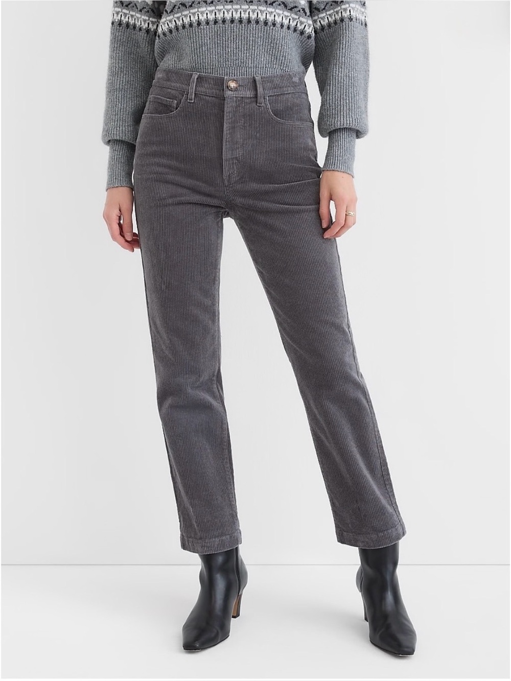 LOFT Corduroy High Rise Straight Leg Ankle Pant 8/29